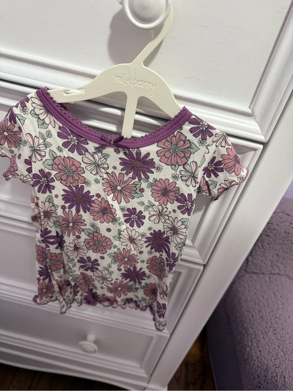 Girls' Floral Short-Sleeve Pajama set